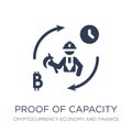 Proof of capacity icon. Trendy flat vector Proof of capacity icon on white background from Cryptocurrency economy and finance col