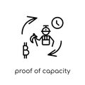 Proof of capacity icon. Trendy modern flat linear vector Proof o