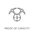 Proof of capacity linear icon. Modern outline Proof of capacity