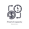 proof of capacity outline icon. isolated line vector illustration from blockchain collection. editable thin stroke proof of