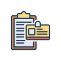 Color illustration icon for Proof, evidence and location