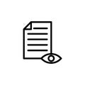 Proof reading, eye, page icon. Can be used for web, logo, mobile app, UI, UX