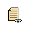 proof reading, eye, page icon. Can be used for web, logo, mobile app, UI, UX on white background