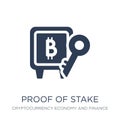 Proof of stake icon. Trendy flat vector Proof of stake icon on w Royalty Free Stock Photo