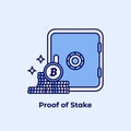 Proof of Stake POS icon. Crypto Staking concept.