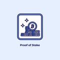 Proof of Stake POS icon. Crypto Staking concept.