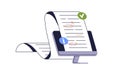 Proofreading and document editing concept. Checking, searching, correcting text for mistakes, grammar. Online service