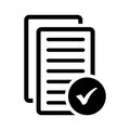 Proofreading, sheet icon. Black vector graphics