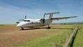 Prop plane aistrip runway with small light aircraft plane with propellors, Africa Safari adeventure,