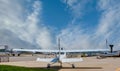 Prop Plane from Rear at Small Airport Royalty Free Stock Photo