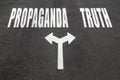 Propaganda vs truth choice concept Royalty Free Stock Photo