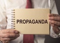 Propaganda word. Manipulation and brainwash by government concept Royalty Free Stock Photo