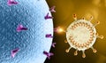 Propagation of the virus. How coronavirus attacks cells. If the virus finds a compatible receptor allow covid-19 to replicate Royalty Free Stock Photo