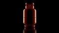 Propane bottle on black background