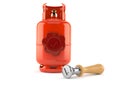 Propane bottle with wax seal stamp