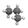 Propane fuel molecule, molecular model Royalty Free Stock Photo