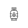 Propane gas cylinder line icon