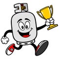 Propane Tank running with a Trophy Royalty Free Stock Photo