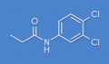 Propanil herbicide molecule. Skeletal formula.