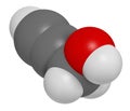 Propargyl alcohol molecule. 3D rendering. Atoms are represented as spheres with conventional color coding: hydrogen (white), Royalty Free Stock Photo