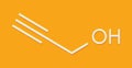 Propargyl alcohol molecule. Skeletal formula. Royalty Free Stock Photo
