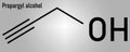 Propargyl alcohol molecule. Skeletal formula. Chemical structure Royalty Free Stock Photo