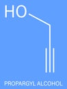 Propargyl alcohol molecule. Skeletal formula. Chemical structure Royalty Free Stock Photo
