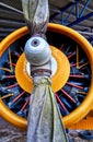 Propeller of an agricultural airplane in yellow from the GDR