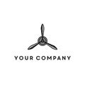 Propeller airplane logo design. vintage, old and modern style logos Royalty Free Stock Photo