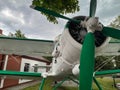 Propeller biplane aircraft type SP-ZEN - PZL-Mielec An-2 standing on the square in front of the Aviation Center of the State