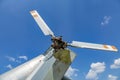 Propeller and blades of a military helicopter against the sky Royalty Free Stock Photo