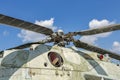 Propeller and blades of a military helicopter against the sky Royalty Free Stock Photo