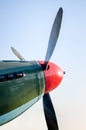 Propeller blades of an old vintage airplane close up Royalty Free Stock Photo