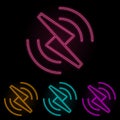 propeller color neon set. Simple thin line, outline vector of drones icons for ui and ux, website or mobile application Royalty Free Stock Photo