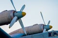 propeller engine of an old vintage airplane Royalty Free Stock Photo