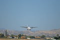 Propeller Engined Plane Landing at Alicante Airport Royalty Free Stock Photo