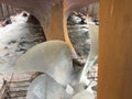 Propeller, four blades, repairing and cleaning during dry dock. Royalty Free Stock Photo