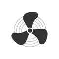 Propeller icon. Boat blades symbol. Sign fan electric, cooler vector