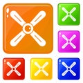 Propeller icons set vector color Royalty Free Stock Photo