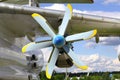 Propeller motor plane on a Sunny day Royalty Free Stock Photo