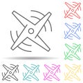 Propeller multi color style icon. Simple thin line, outline vector of drones icons for ui and ux, website or mobile