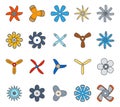 Propeller and paddle flat icons
