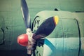 Propeller of plane closeup in retro tones Royalty Free Stock Photo
