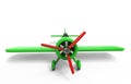 Propeller plane isolated on white. 3D render Royalty Free Stock Photo