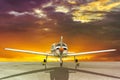 Propeller plane parking at the airport Royalty Free Stock Photo