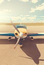 Propeller plane parking at the airport Royalty Free Stock Photo