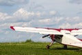 Propeller plane Yak-12A on the aerodrome Royalty Free Stock Photo