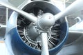 propeller from a retired airplane on display at the aerospace museum Royalty Free Stock Photo