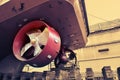 Propeller in shipyard under maintenance in dock. Royalty Free Stock Photo