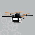 Propeller vector icon on a grey background. Remote air drone illustration isolated on grey. Quadrocopter realistic style design, Royalty Free Stock Photo